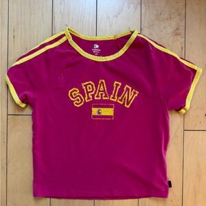 Five Star Magenta Tee with Yellow Trim